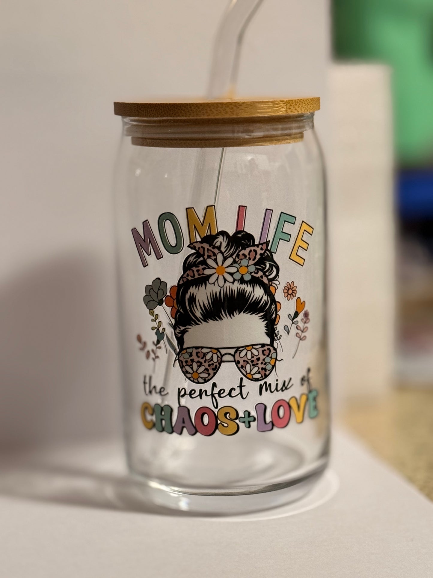 Faith-Filled Mama 16oz Glass Tumbler