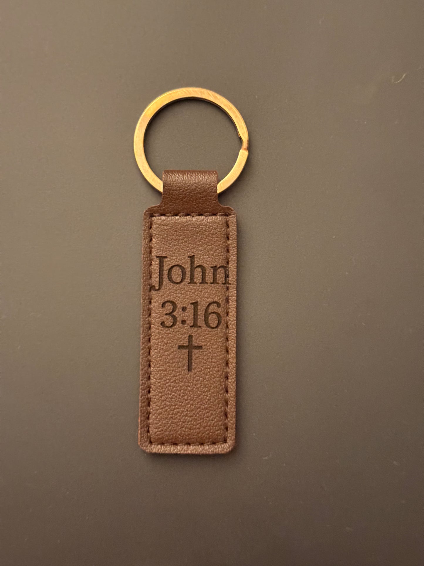 Faith Engraved Leather Keychains
