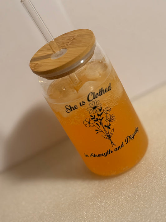 Faith 16oz Glass Tumbler
